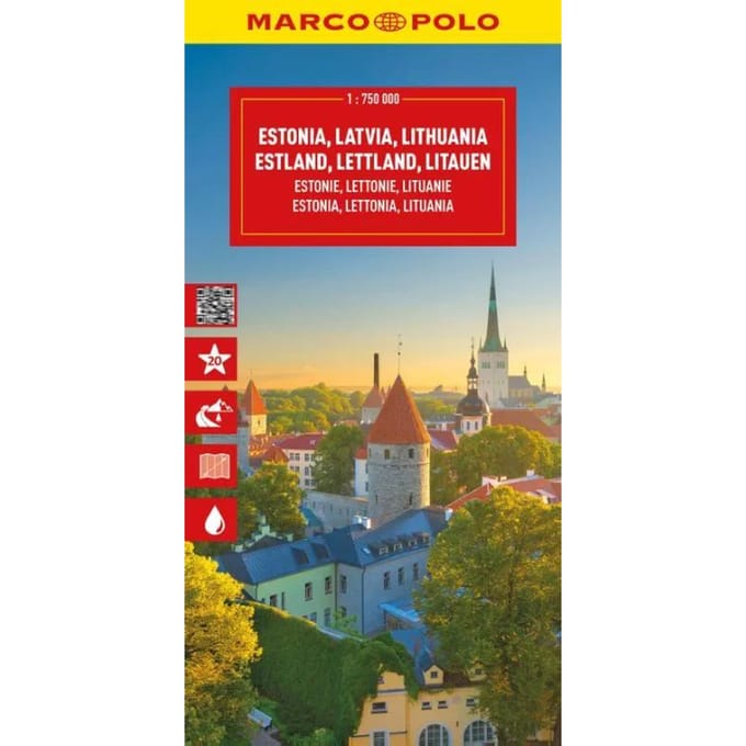 Estonia, Latvia, Lithuania Marco Polo Map - Marco Polo Maps - Marco Polo