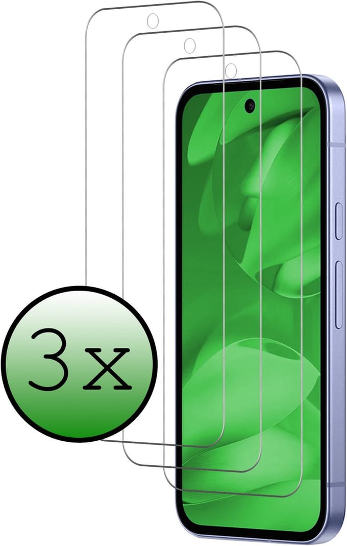 Screenprotector - 3 Stuks Geschikt voor Google Pixel 9a - Extra Sterk - Beschermglas - Gehard Glas - Tempered Glass - Screen Protector