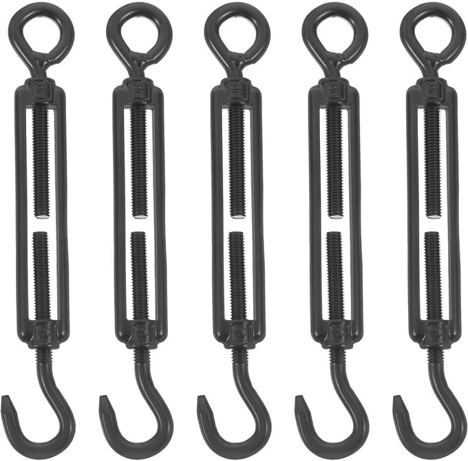 Stalen Draadspanner Set - Kabel Spanner - Draad Spannen - Verstelbaar Ontwerp - 5 Stuks - Zwart
