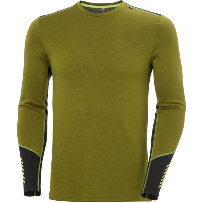 Helly Hansen Lifa Merino Midweight Crew Lange Mouwen Basislaag Groen M Man