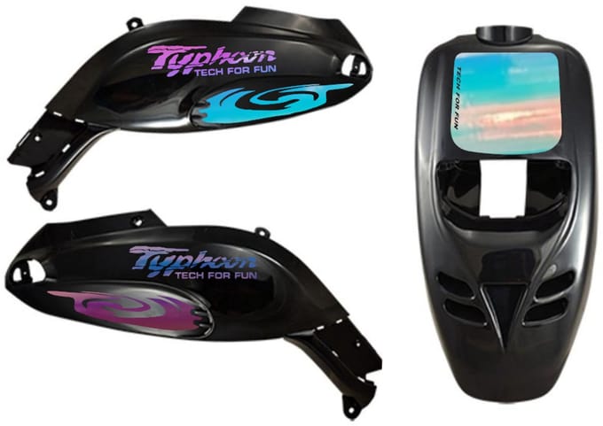 Piaggio Typhoon Stickerset - Hurricane - Blauw/Paars Cameleon