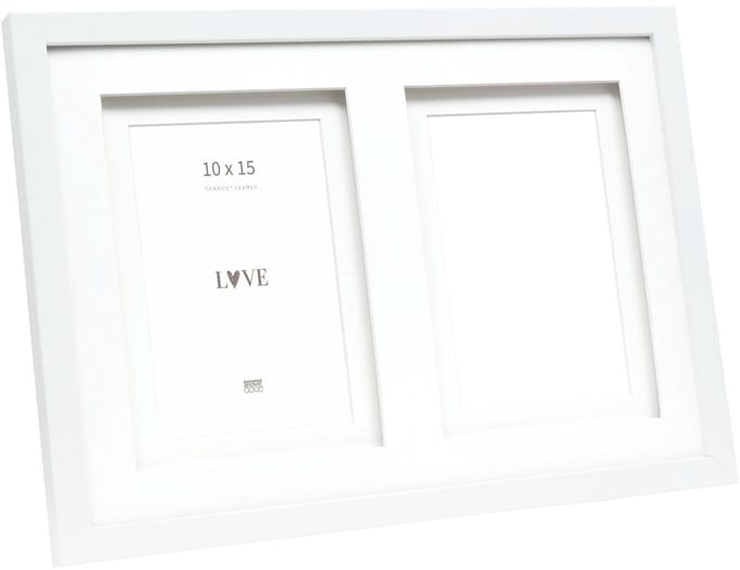 Deknudt Frames multifotolijst - wit - passe-partout - 2 foto's 10x15
