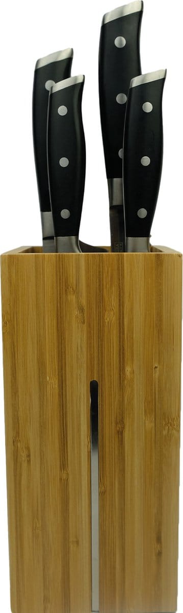 Diamant Sabatier Integra Messenblok Hout 4-Delig - Inclusief Santokumes