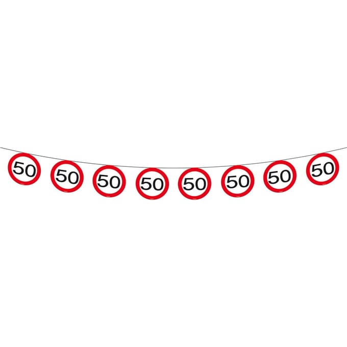 Folat - Vlaggenlijn verkeersbord 50 Jaar (12 meter)