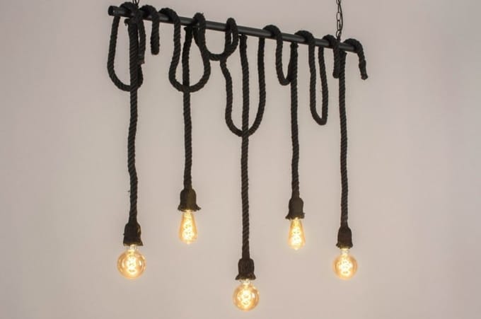 Lumidora Hanglamp 72881 - JUDITH - 5 Lichts - E27 - Zwart - Metaal