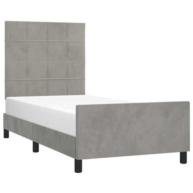 vidaXL - Bedframe - zonder - matras - 80x200 - cm - fluweel - lichtgrijs