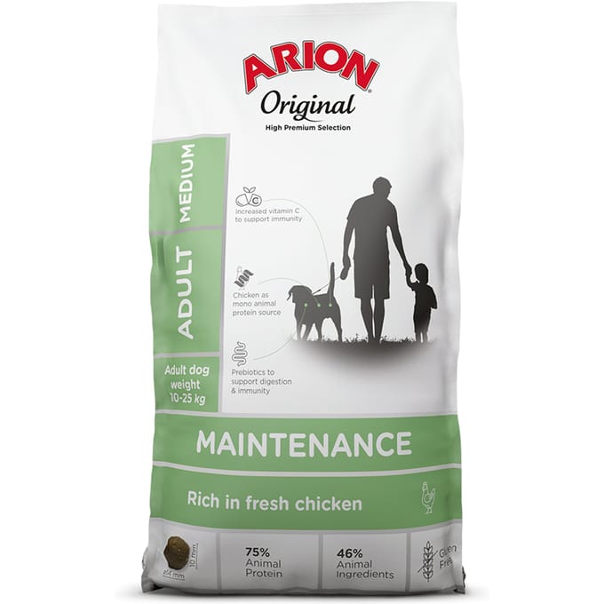 Arion Original Maintenance Medium Breed Kip - 12 + 3 kg gratis