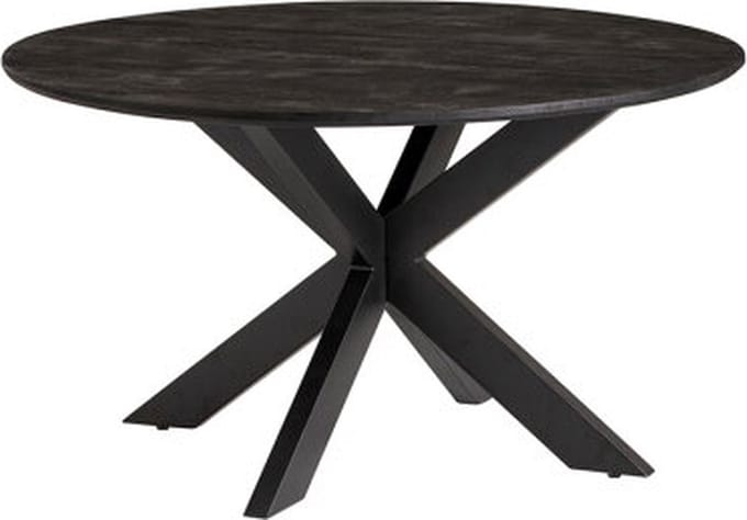 Eettafel Colombia 120 cm Rond mangohout - zwart | Meubelplaats