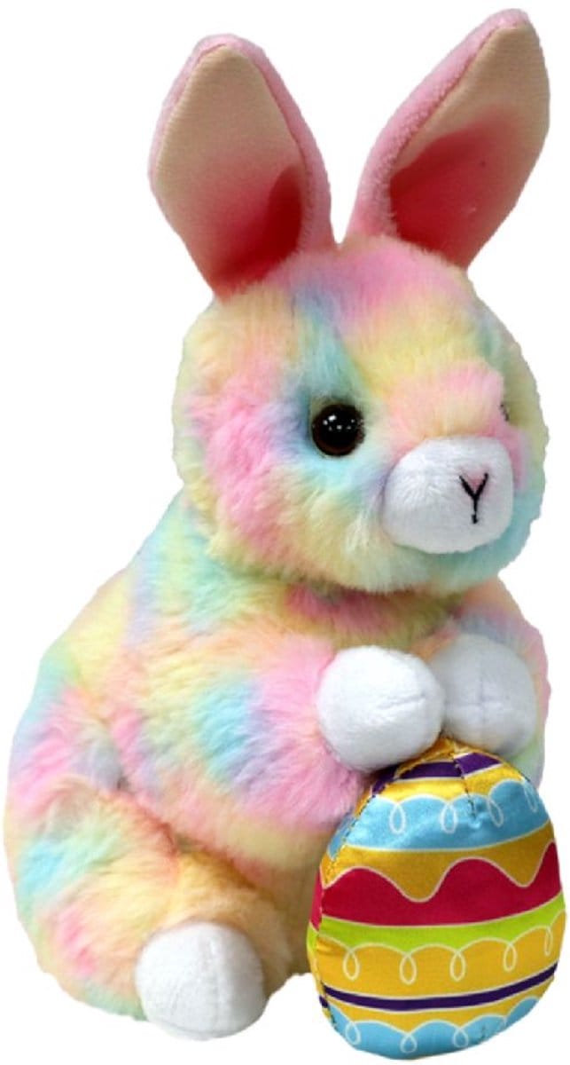 Ty pluche Beanie Boo Paashaas Sprout konijn multicolor 15cm knuffel.