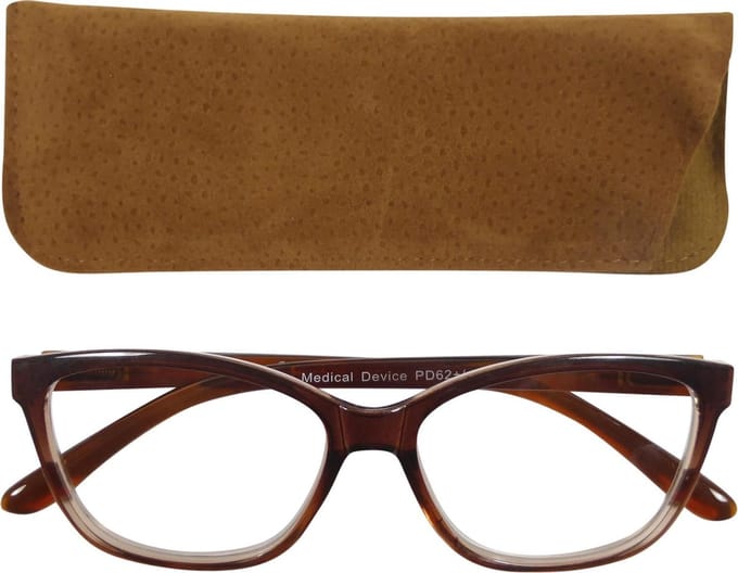Lilly&June Leesbril Bruin Degradé +3 - Met Bruin Etui
