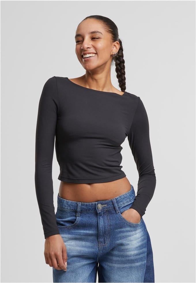 Urban Classics - Slim Fit Longsleeve top - XS - Zwart