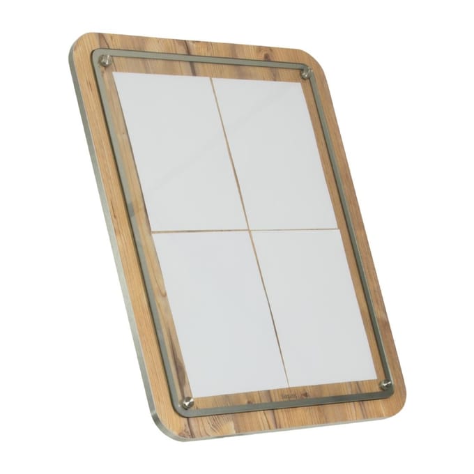 Securit® 4A4 Glass Star-informatiescherm in eikenhout