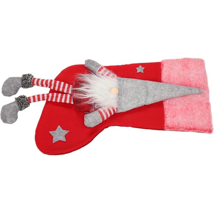 Kerstsok Leuke Kabouter Decoratieve Sok Ornament Tas met Benen voor Kerstboom rood