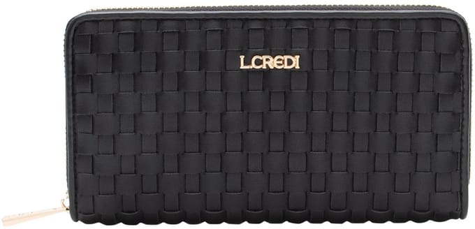 L.CREDI portemonnee Radka Zip Around Wallet Black zwart