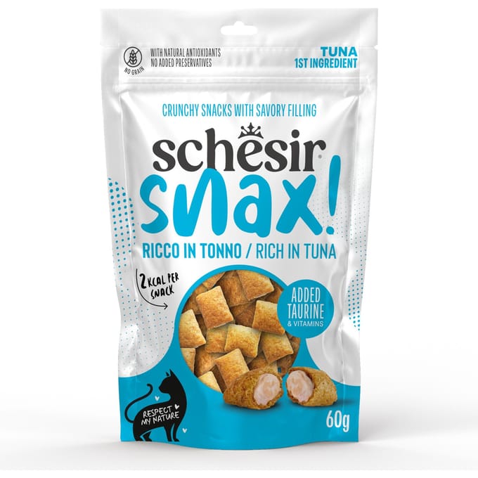 60 g tonijn Schesir Snax! Pillows kattensnacks
