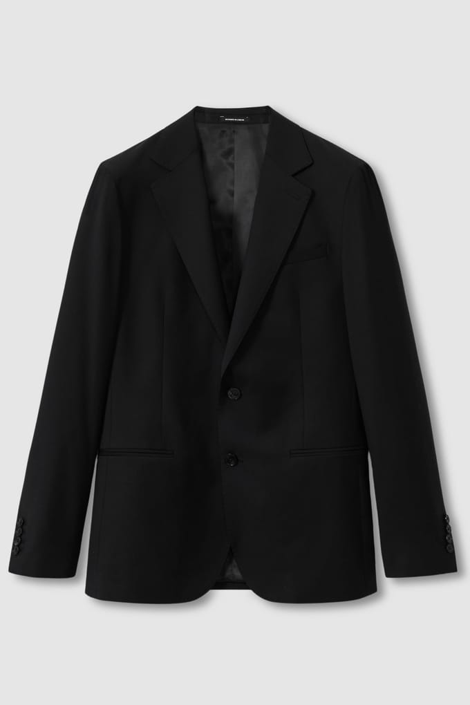 Reiss Sb 2b Notch Plain Weave Blazer Black Größe: 40 | Blazer Outlet | Herren | Schwarz