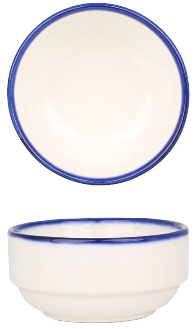 Rinart Serveerschaal - Blue Edge - Porselein - 8 cm - set van 2