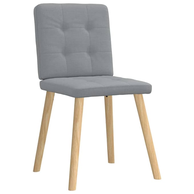 vidaXL - Eetkamerstoelen - 4 - st - stof - lichtgrijs
