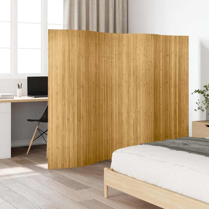 vidaXL - Kamerscherm - breedte - 250 - cm - hoogte - 165 - cm - bamboe - natuurlijk