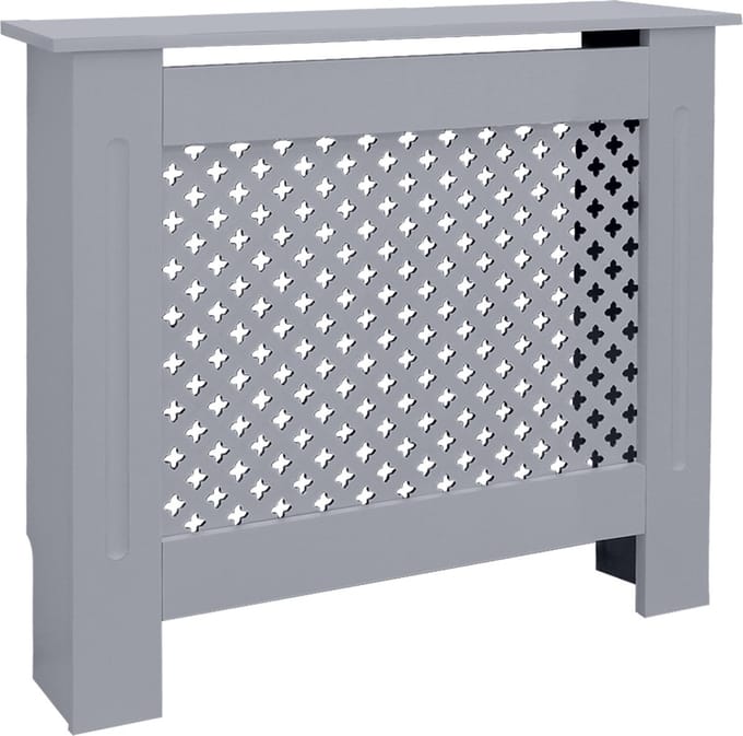 Radiatorkap 78x19x82 cm ruit grijs gemaakt van MDF ML-Design