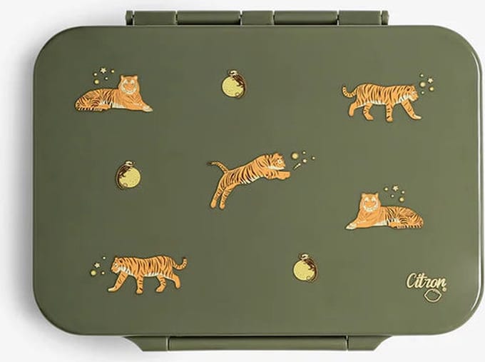 Citron Tritan Lunchbox - 4 compartimenten - 17x21x5cm - Tiger