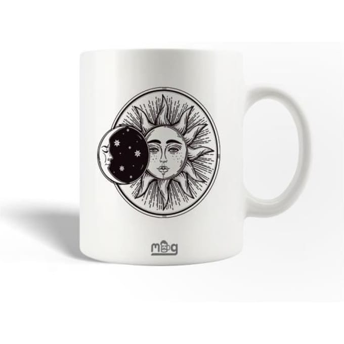 Mug - Wallified - Sun et la lune - Céramique - 30cl - Compatible lave-vaisselle