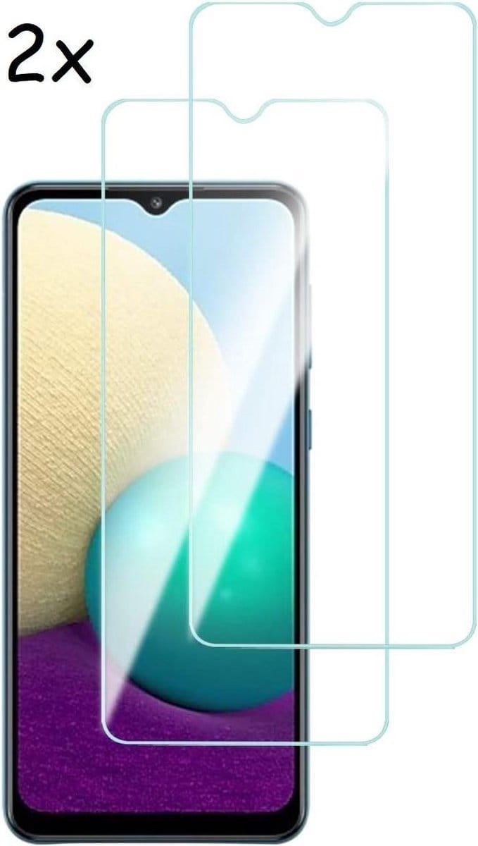 Screenprotector Geschikt voor Samsung Galaxy A02 Screenprotector - Galaxy A02 Tempered Glass - 2 Stuks
