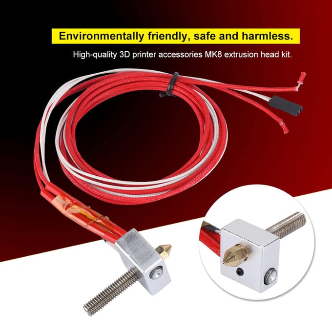 3D Printer Accessoires MK8 Nozzle Extruder Printkop Kit Aluminium RVS Messing red