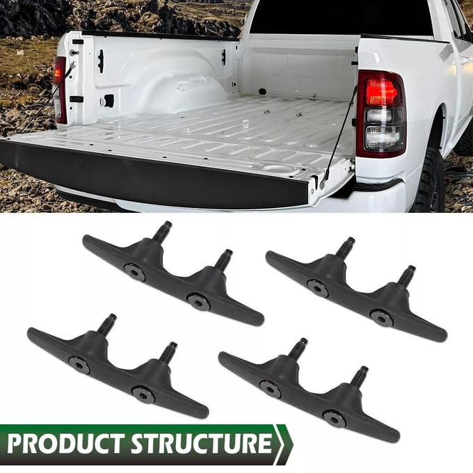 4 pièces pour 2019-2022 (2002-2008) Ensemble de crochets d'arrimage de benne Dodge RAM 2500 avec boulons gray