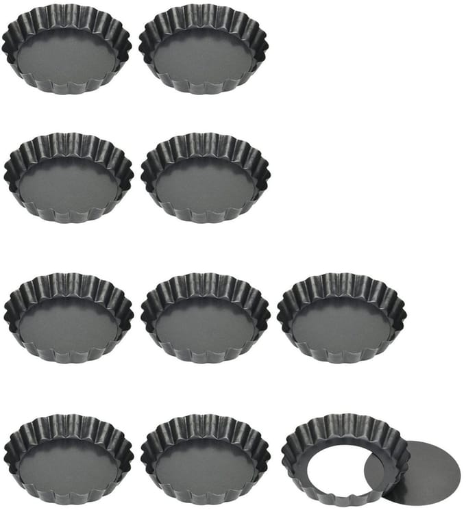 EXCITAT Bakplaat - uitneembare taartvorm - antiaanbaklaag - 10 cm diameter - 10 stuks