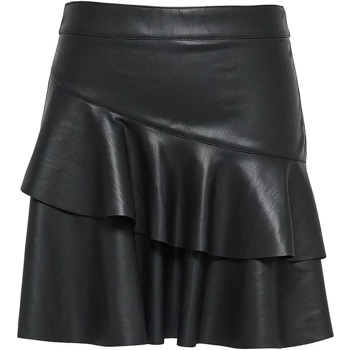 Damesrok Only Emma imitation cuir frill