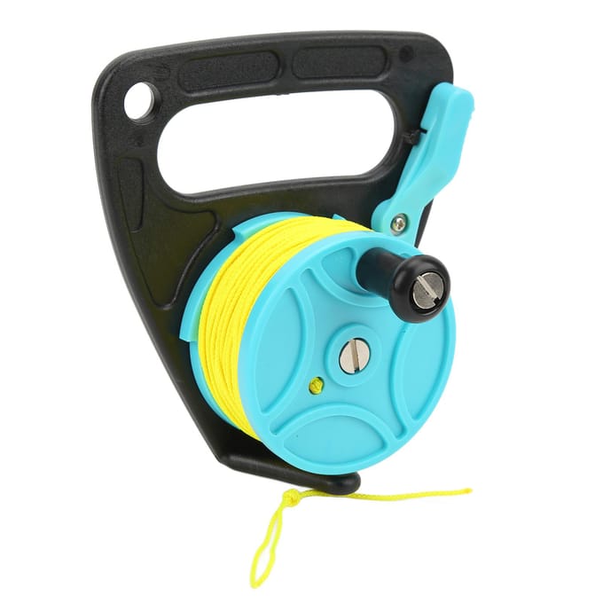 Draagbare Duikhandgreep Reel Scubaduik Reel met Duimstopper voor Snorkelen Onderwater blue