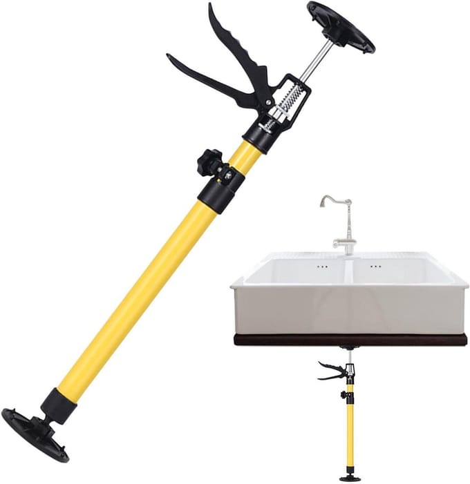 Steun Stang - Hulpstuk Ondersteuning - Bouw Assemblage - Kantelbare Persplaat - 30-59 CM - Geel