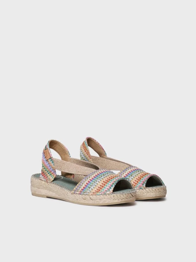 Dames espadrilles van veelkleurig raffia | ESTEL-MH