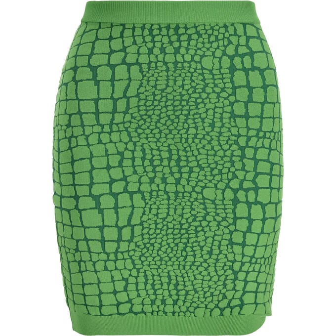 Moschino minirok met dierenprint in groene rayon