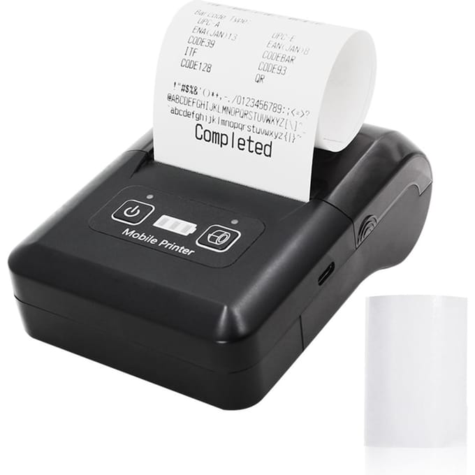 BISOFICE Draagbare Mini 58mm Thermische Printer 2 inch Draadloze BT+USB Ontvangstbewijs Ticketprinter zwart