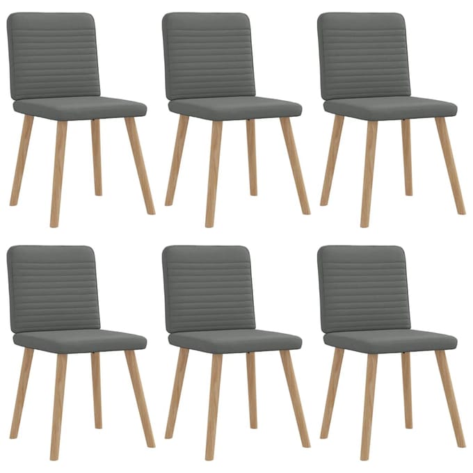 vidaXL - Eetkamerstoelen - 6 - st - stof - donkergrijs