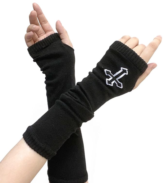 Dailygoods- Vingerwarmer met duimgat - Lange handschoenen - Dames - Warm - Elastisch - Duurzaam polyestervezel