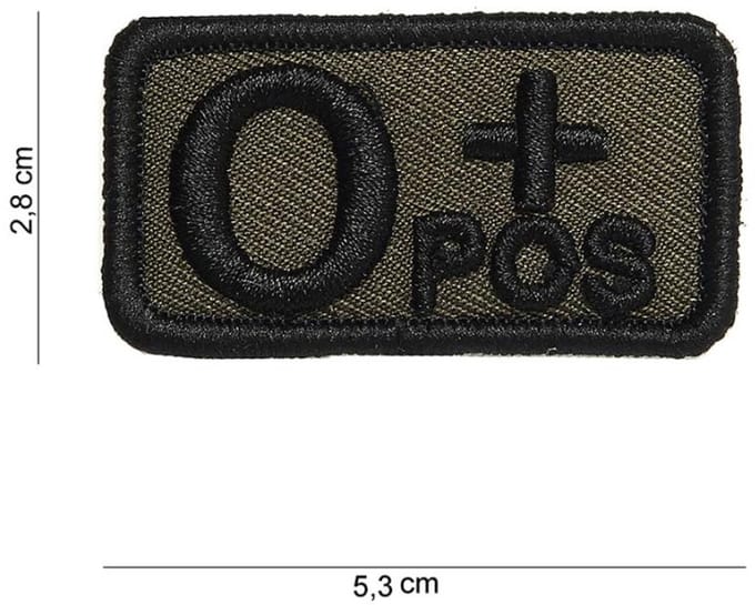 Embleem stof Bloedgroep O+ groen