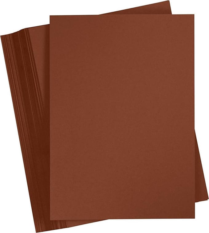 Gekleurd Karton A4,210x297 mm, 180 gr, donkerbruin, 100 vel | Knutselkarton