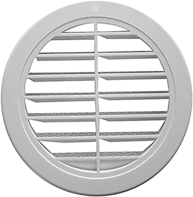 Rond Ventilator Rooster Wit DN 100 met Vliegenhor - Lucht Ventilatierooster