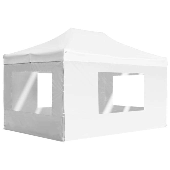 vidaXL - Partytent - inklapbaar - met - wanden - 4,5x3 - m - aluminium - wit