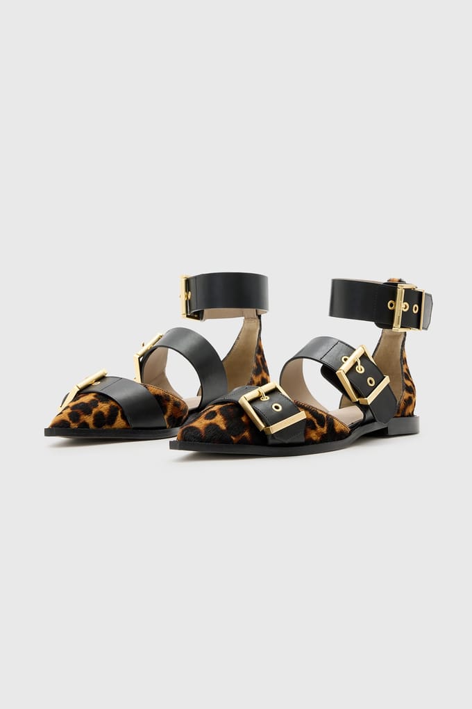 AllSaints Sutton Shoe Leppo Brown/black Taglia: 36 | Infradito Outlet | Donna | Marrone