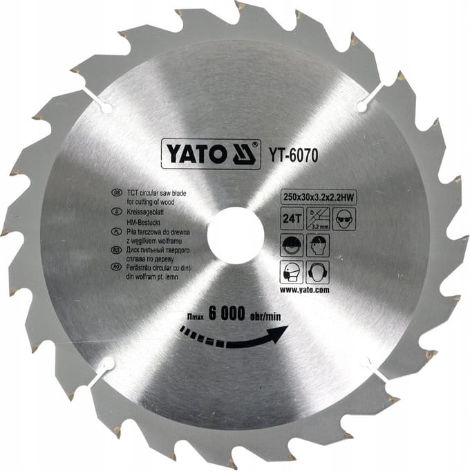 YATO Cirkelzaagblad Ø250 mm - 24T - binnendiameter 30 mm