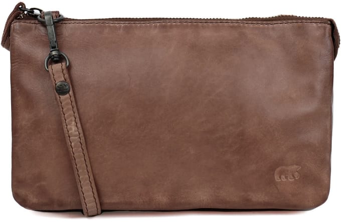 Bear Design Uma Leren Schoudertas / Crossbodytas - Pewter