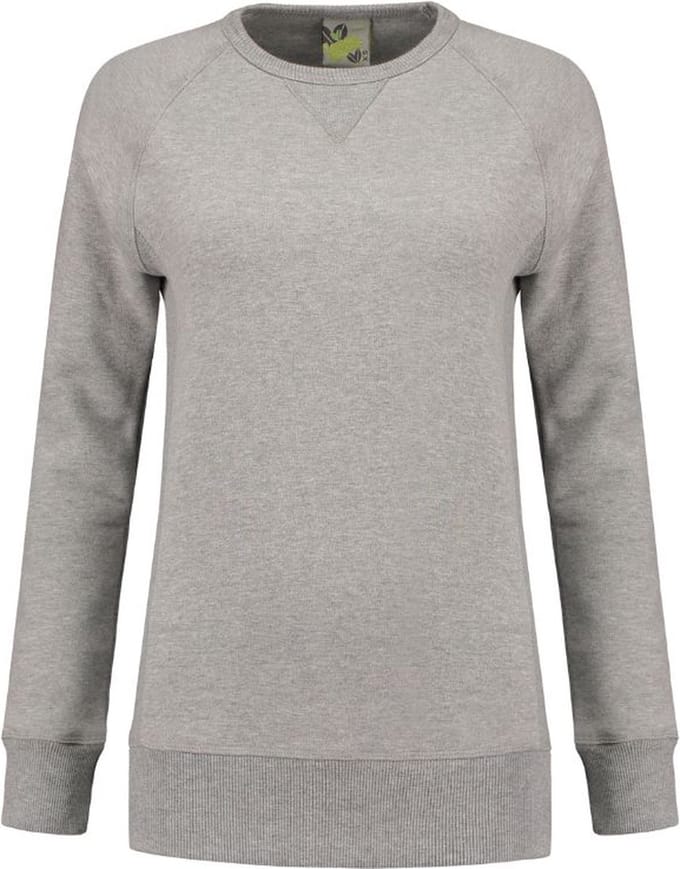 Lemon & Soda heavysweat raglan sweater voor dames grijs gemêleerd maat S