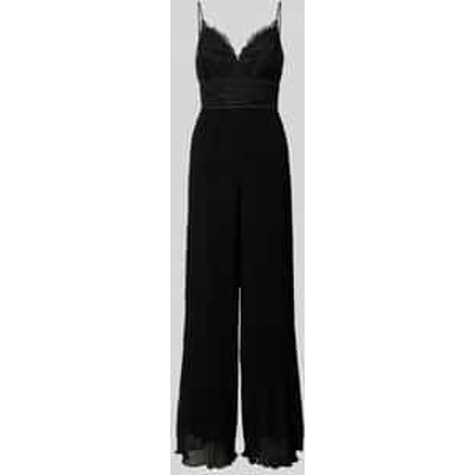 Jumpsuit met plissévouwen en kant