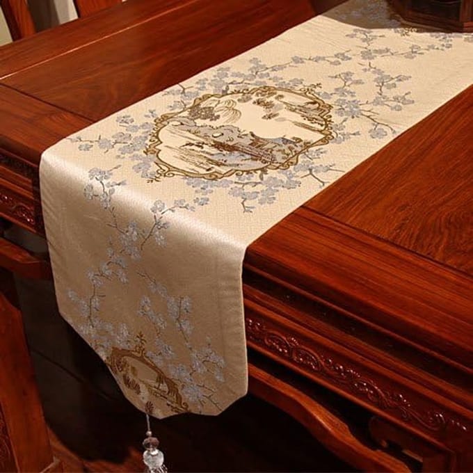 Houten Tafelloper Eettafel Decoratie, Beige, 30 * 200cm