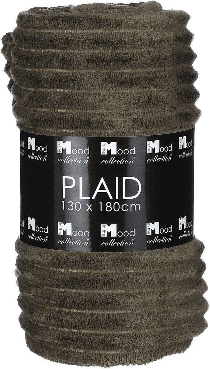 In the Mood Lorens Fleece Deken - L180 x B130 cm - Polyester - Donkergroen