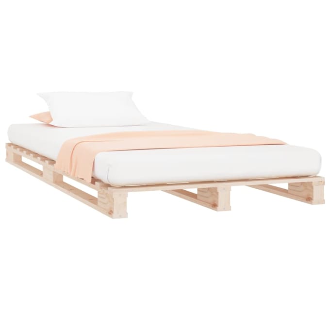 vidaXL - Palletbed - massief - grenenhout - wit - 75x190 - cm
